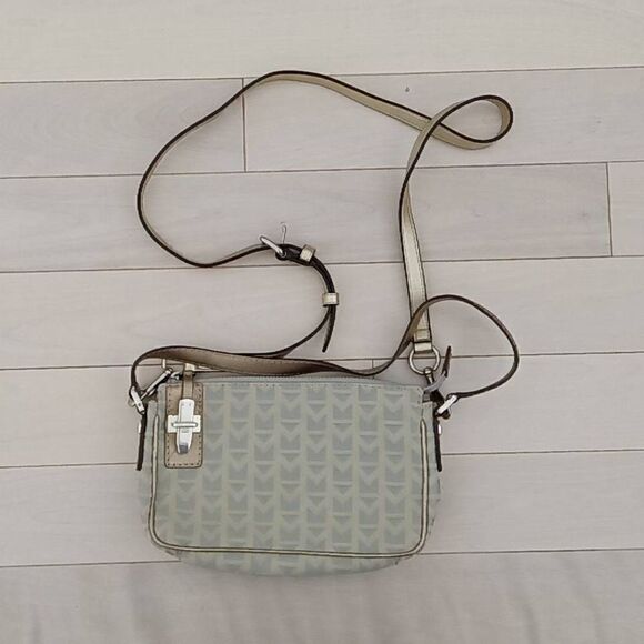 Michael Michael Kors Women's Allover Print Silver Crossbody Bag Green - Picture 1 of 6